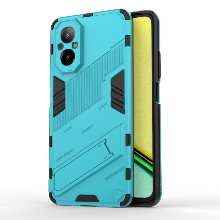 For Realme C67 4G Global Punk Armor 2 in 1 PC + TPU Phone Case with Holder(Blue) - Realme Cases by buy2fix | Online Shopping UK | buy2fix