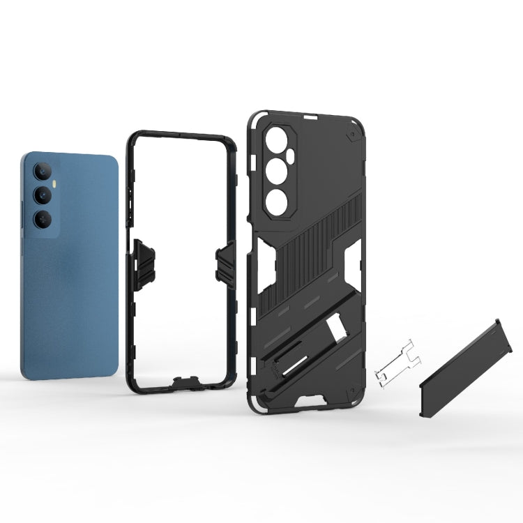 For Realme C65 4G Global Punk Armor 2 in 1 PC + TPU Phone Case with Holder(White) - Realme Cases by buy2fix | Online Shopping UK | buy2fix