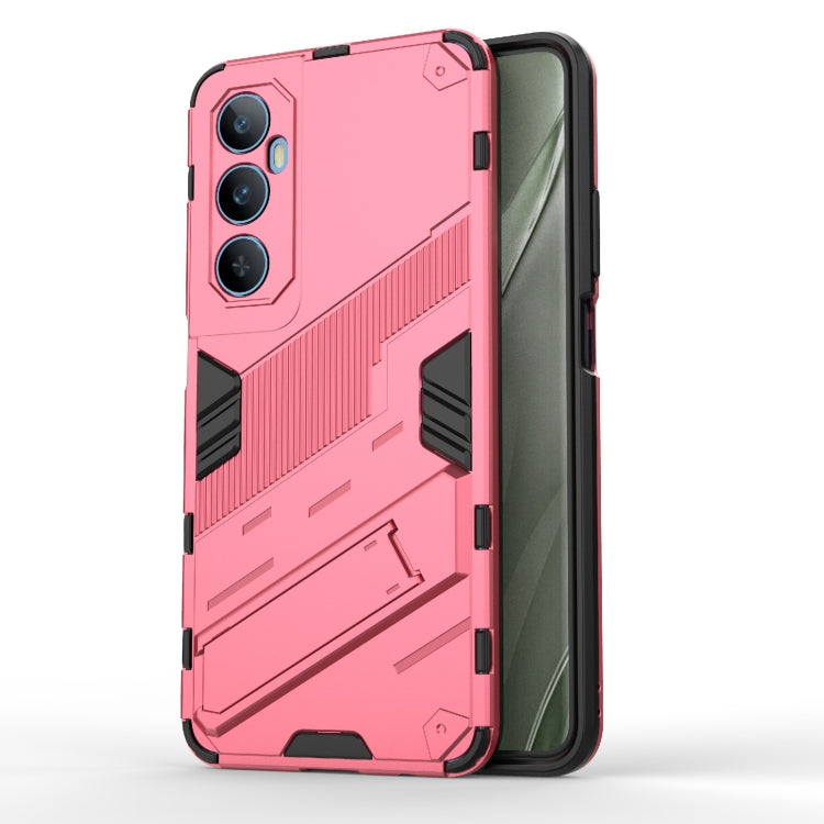 For Realme C65 4G Global Punk Armor 2 in 1 PC + TPU Phone Case with Holder(Light Red) - Realme Cases by buy2fix | Online Shopping UK | buy2fix