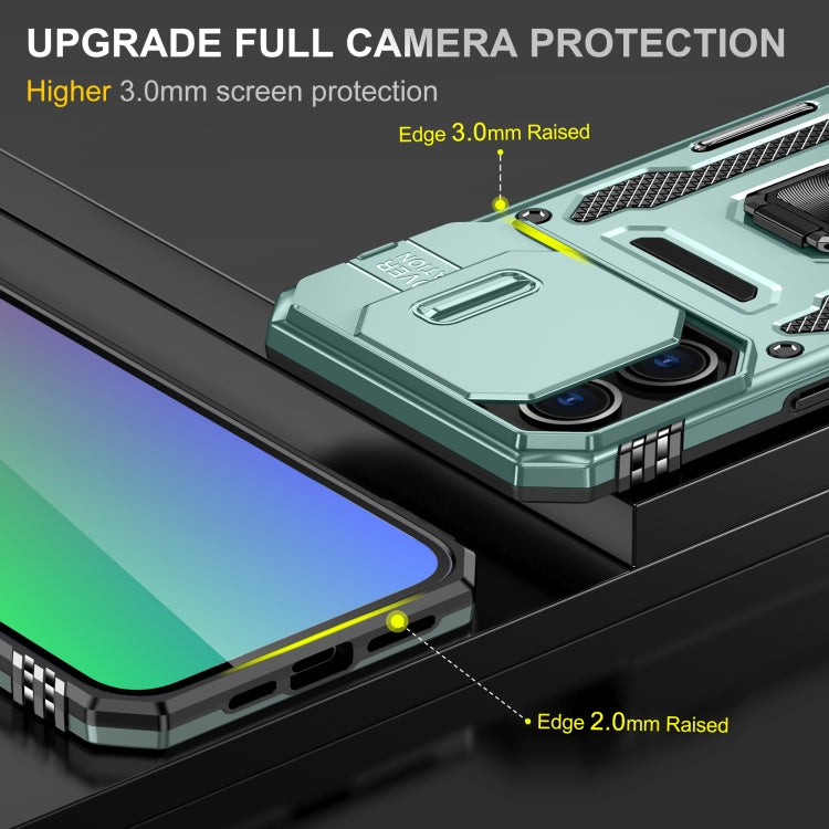 For iPhone 16 Pro Armor PC + TPU Camera Shield Phone Case(Alpine Green) - iPhone 16 Pro Cases by buy2fix | Online Shopping UK | buy2fix