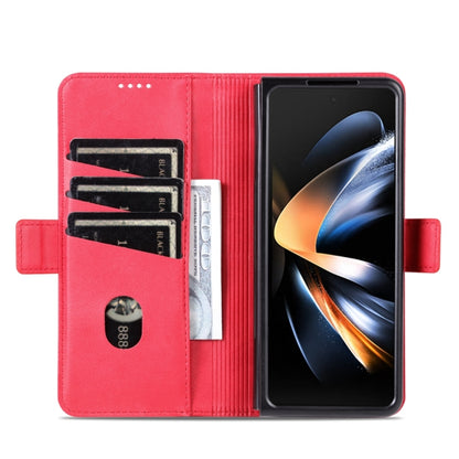 For Samsung Galaxy Z Fold5 5G AZNS Magnetic Calf Texture Flip Leather Phone Case(Red) - Galaxy Z Fold5 Cases by AZNS | Online Shopping UK | buy2fix