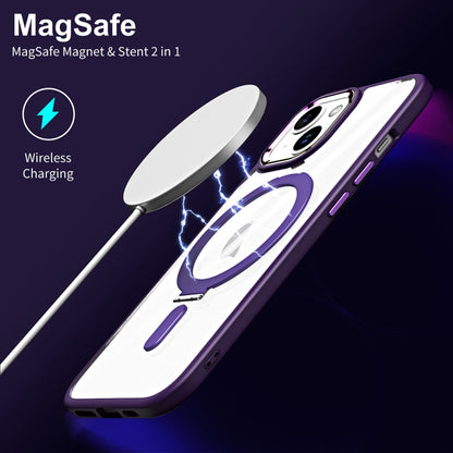 For iPhone 15 MagSafe Magnetic Invisible Holder Phone Case(Dark Purple) - iPhone 15 Cases by buy2fix | Online Shopping UK | buy2fix