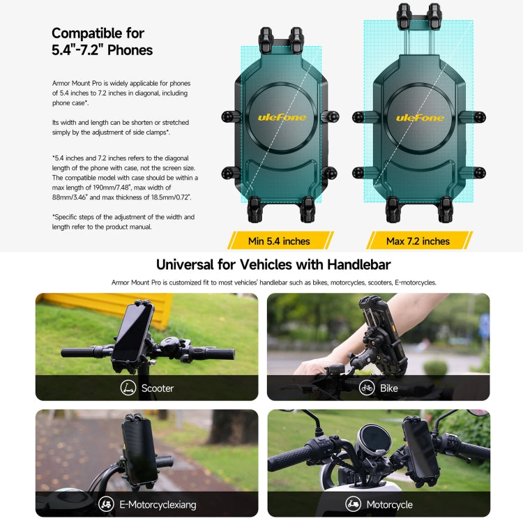 Ulefone Armor Mount Pro Universal Bicycle Handle Phone Holder(Black) - Holders by Ulefone | Online Shopping UK | buy2fix