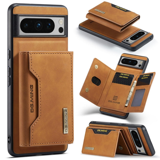 For Google Pixel 8 Pro DG.MING M2 Series 3-Fold Multi Card Bag + Magnetic Phone Case(Brown) - Google Cases by DG.MING | Online Shopping UK | buy2fix