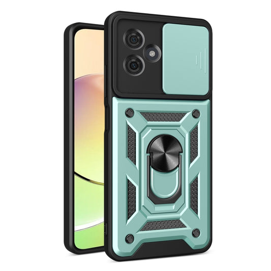 For Motorola Moto G54 5G EU Sliding Camera Cover Design TPU Hybrid PC Phone Case(Mint Green) - Motorola Cases by buy2fix | Online Shopping UK | buy2fix