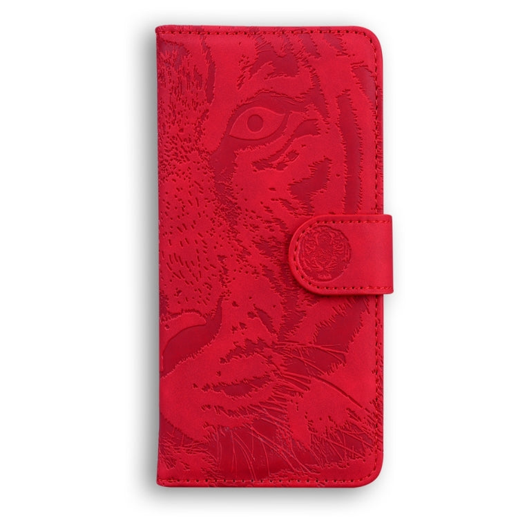 For Samsung Galaxy S24+ 5G Tiger Embossing Pattern Flip Leather Phone Case(Red) - Galaxy S24+ 5G Cases by buy2fix | Online Shopping UK | buy2fix