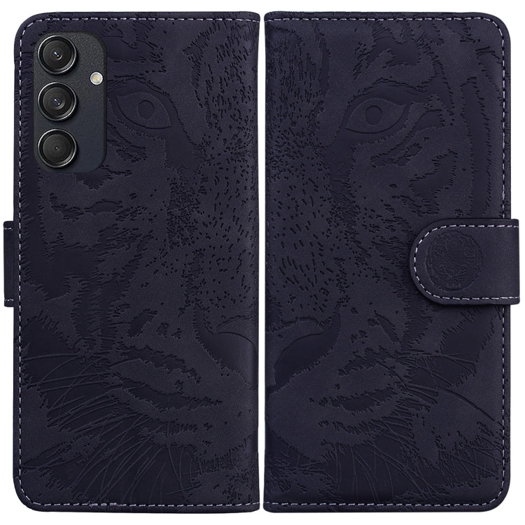 For Samsung Galaxy M55 Tiger Embossing Pattern Flip Leather Phone Case(Black) - Galaxy Phone Cases by buy2fix | Online Shopping UK | buy2fix