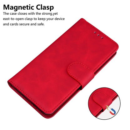 For iPhone 16 Pro Max Skin Feel Pure Color Flip Leather Phone Case(Red) - iPhone 16 Pro Max Cases by buy2fix | Online Shopping UK | buy2fix