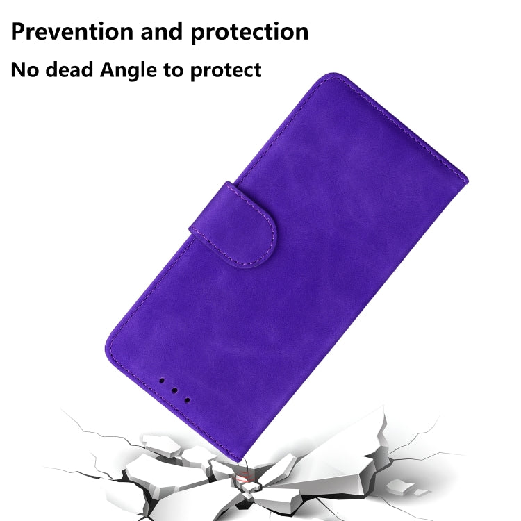 For Infinix Hot 40 / 40 Pro Skin Feel Pure Color Flip Leather Phone Case(Purple) - Infinix Cases by buy2fix | Online Shopping UK | buy2fix