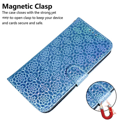 For iPhone 16 Pro Colorful Magnetic Buckle Leather Phone Case(Blue) - iPhone 16 Pro Cases by buy2fix | Online Shopping UK | buy2fix