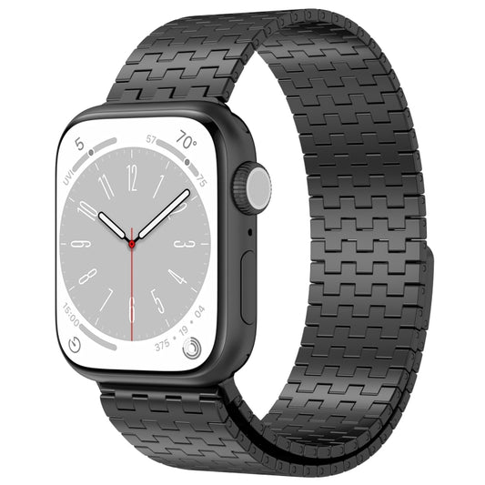 For Apple Watch Ultra 2 49mm Magnetic Buckle Stainless Steel Metal Watch Band(Black) - Watch Bands by buy2fix | Online Shopping UK | buy2fix