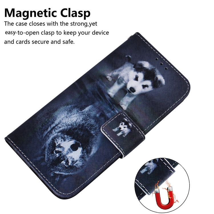 For iPhone 16 Pro Max Coloured Drawing Flip Leather Phone Case(Wolf and Dog) - iPhone 16 Pro Max Cases by buy2fix | Online Shopping UK | buy2fix