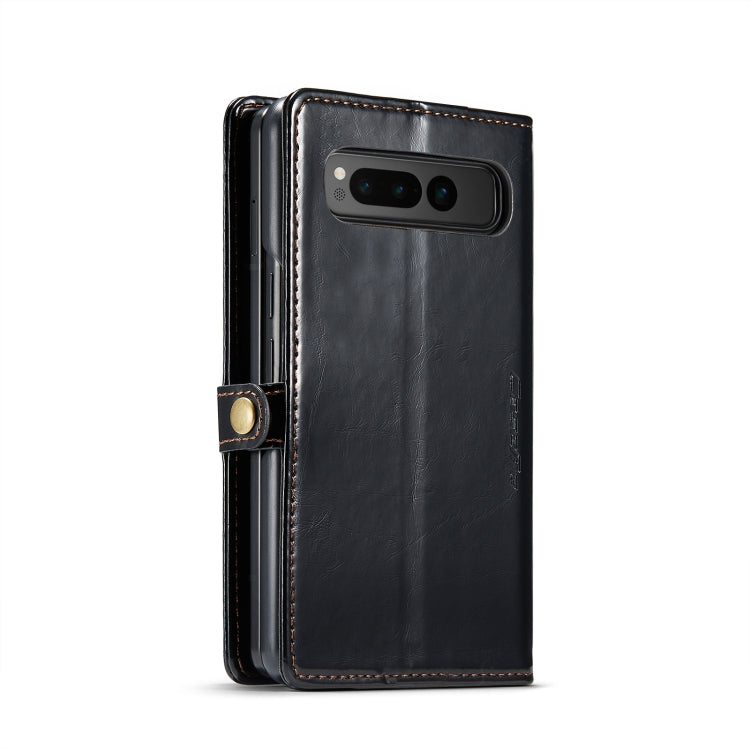 For Google Pixel Fold CaseMe 003 Crazy Horse Texture Leather Phone Case(Black) - Google Cases by CaseMe | Online Shopping UK | buy2fix