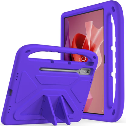 For Lenovo Tab P12 12.7 Handle Portable EVA Shockproof Tablet Case(Purple) - Lenovo by buy2fix | Online Shopping UK | buy2fix