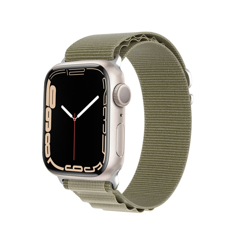 For Apple Watch Series 7 45mm DUX DUCIS GS Series Nylon Loop Watch Band(Olive) - Watch Bands by DUX DUCIS | Online Shopping UK | buy2fix