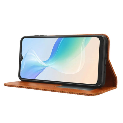 For Blackview Oscal C30 / C30 Pro Magnetic Buckle Retro Texture Leather Phone Case(Brown) - More Brand by buy2fix | Online Shopping UK | buy2fix