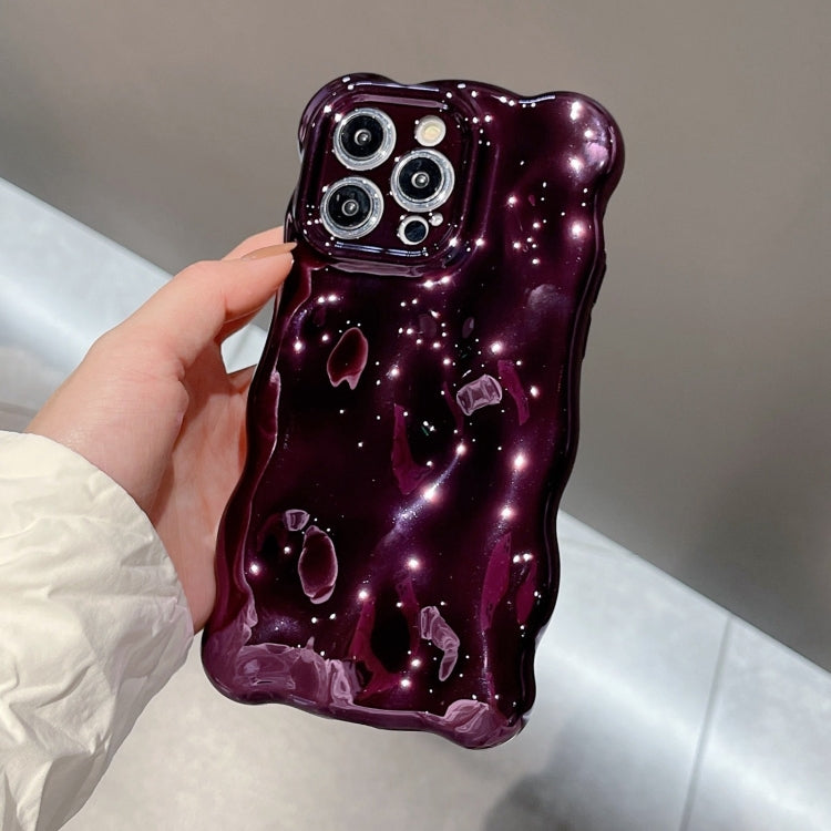 For iPhone 16 Plus Wave Bubbles TPU Phone Case(Painted Purple) - iPhone 16 Plus Cases by buy2fix | Online Shopping UK | buy2fix