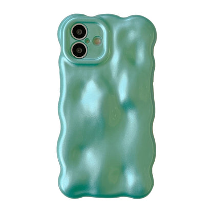 For iPhone 16 Wave Bubbles TPU Phone Case(Pearlescent Green) - iPhone 16 Cases by buy2fix | Online Shopping UK | buy2fix