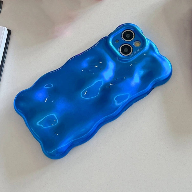 For iPhone 16 Wave Bubbles TPU Phone Case(Blue) - iPhone 16 Cases by buy2fix | Online Shopping UK | buy2fix