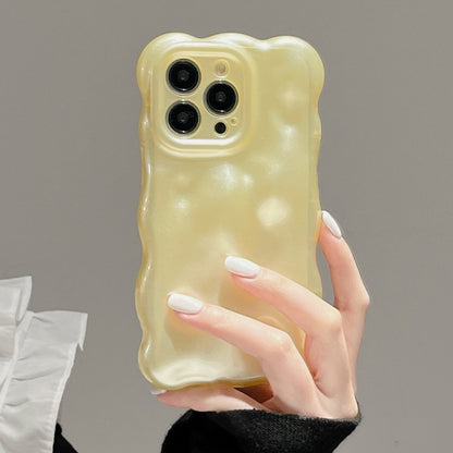 For iPhone 16 Wave Bubbles TPU Phone Case(Pearlescent Yellow) - iPhone 16 Cases by buy2fix | Online Shopping UK | buy2fix