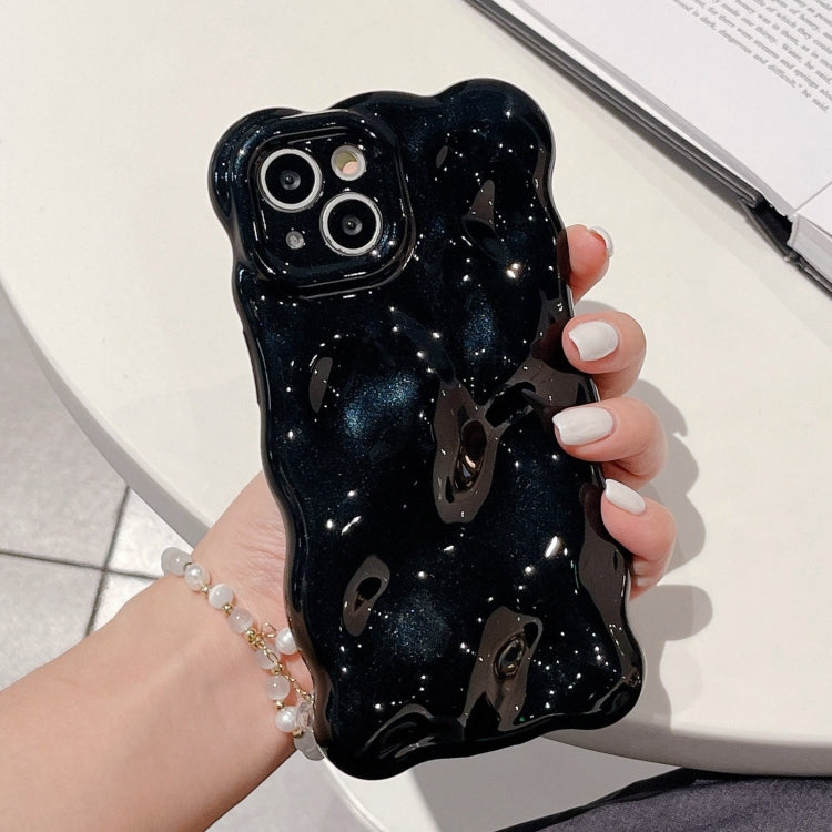 For iPhone 16 Wave Bubbles TPU Phone Case(Pearlescent Black) - iPhone 16 Cases by buy2fix | Online Shopping UK | buy2fix