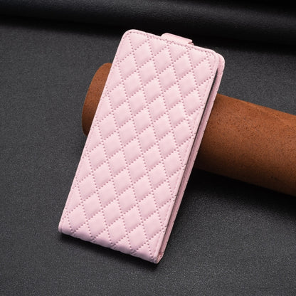 For iPhone 16 Plus Diamond Lattice Vertical Flip Leather Phone Case(Pink) - iPhone 16 Plus Cases by buy2fix | Online Shopping UK | buy2fix