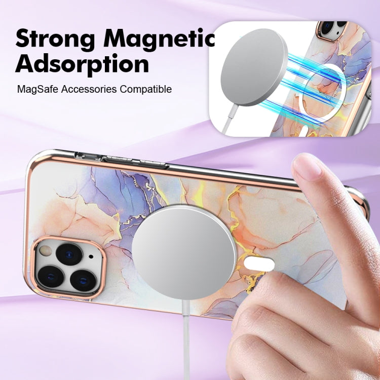 For iPhone 11 Pro Max Marble Pattern Dual-side IMD Magsafe TPU Phone Case(White Marble) - iPhone 11 Pro Max Cases by buy2fix | Online Shopping UK | buy2fix