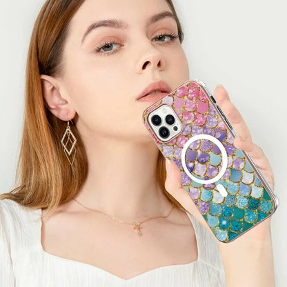 For iPhone 13 Pro Max Marble Pattern Dual-side IMD Magsafe TPU Phone Case(Colorful Scales) - iPhone 13 Pro Max Cases by buy2fix | Online Shopping UK | buy2fix