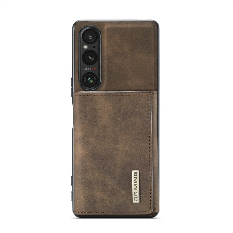 For Sony Xperia 1 V DG.MING M1 Series 3-Fold Multi Card Wallet + Magnetic Phone Case(Coffee) - Sony Cases by DG.MING | Online Shopping UK | buy2fix