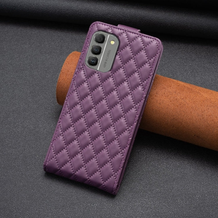 For Nokia G310 Diamond Lattice Vertical Flip Leather Phone Case(Dark Purple) - Nokia Cases by buy2fix | Online Shopping UK | buy2fix