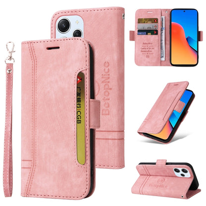 For Xiaomi Redmi 12 4G BETOPNICE Dual-side Buckle Leather Phone Case(Pink) - Xiaomi Cases by BETOPNICE | Online Shopping UK | buy2fix