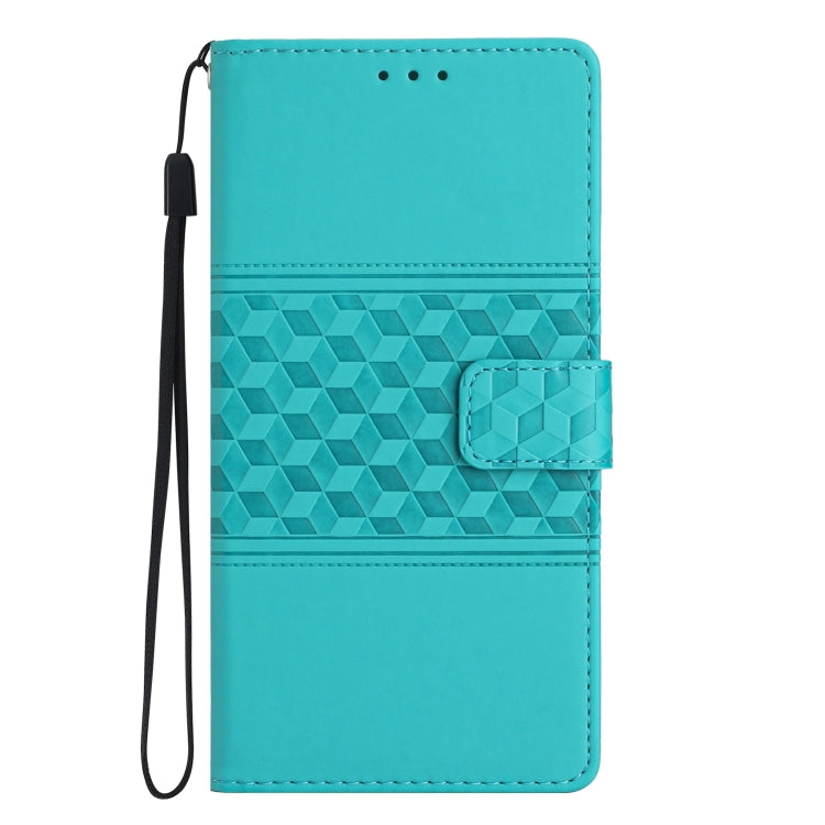 For iPhone 16 Pro Diamond Embossed Skin Feel Leather Phone Case(Blue) - iPhone 16 Pro Cases by buy2fix | Online Shopping UK | buy2fix