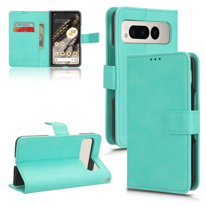 For Google Pixel Fold Lamb Texture Leather Phone Case(Green) - Google Cases by buy2fix | Online Shopping UK | buy2fix