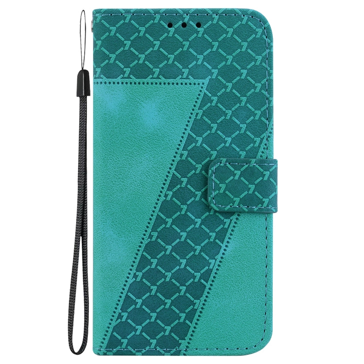 For iPhone SE 2024 Seven-shaped Embossed Leather Phone Case(Green) - More iPhone Cases by buy2fix | Online Shopping UK | buy2fix