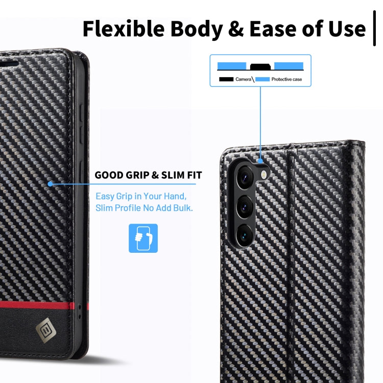 For Samsung Galaxy S24+ 5G LC.IMEEKE Carbon Fiber Leather Phone Case(Horizontal Black) - Galaxy S24+ 5G Cases by LC.IMEEKE | Online Shopping UK | buy2fix