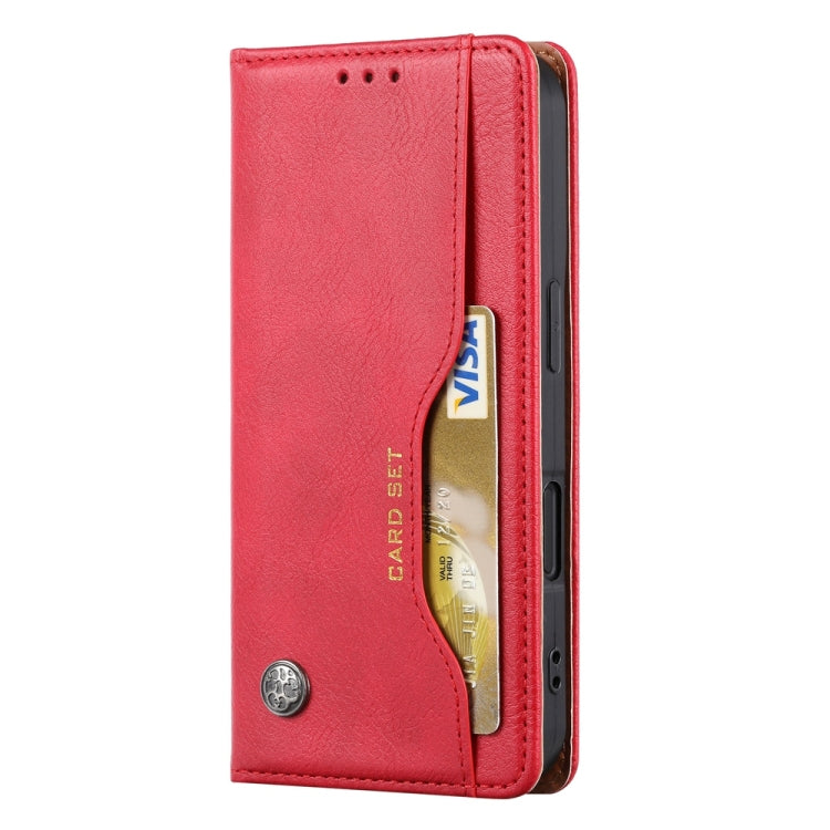 For iPhone 16 Plus Knead Skin Texture Flip Leather Phone Case(Red) - iPhone 16 Plus Cases by buy2fix | Online Shopping UK | buy2fix