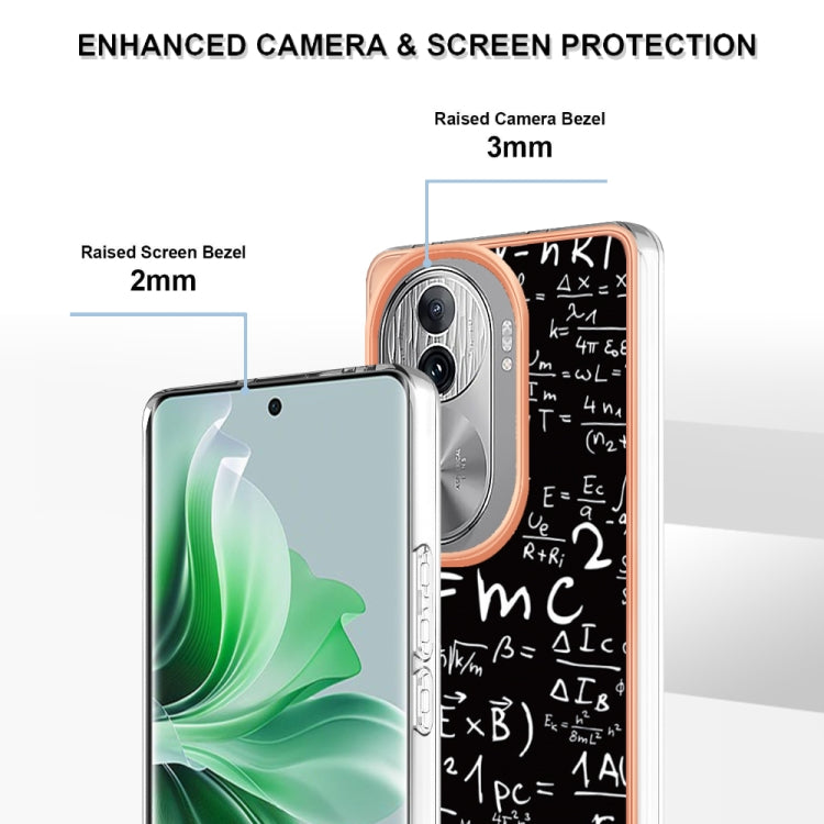 For OPPO Reno11 Pro 5G Global Electroplating Marble Dual-side IMD Phone Case(Equation) - Reno11 Pro Cases by buy2fix | Online Shopping UK | buy2fix