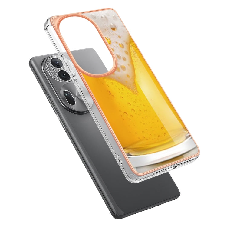 For OPPO Reno11 Pro 5G Global Electroplating Marble Dual-side IMD Phone Case(Draft Beer) - Reno11 Pro Cases by buy2fix | Online Shopping UK | buy2fix