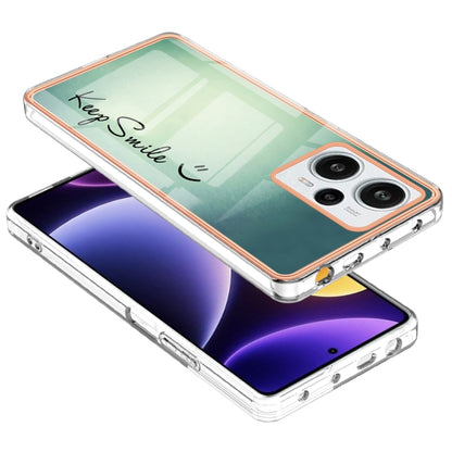 For Xiaomi Poco F5 / Redmi Note 12 Turbo Electroplating Marble Dual-side IMD Phone Case(Smile) - Xiaomi Cases by buy2fix | Online Shopping UK | buy2fix