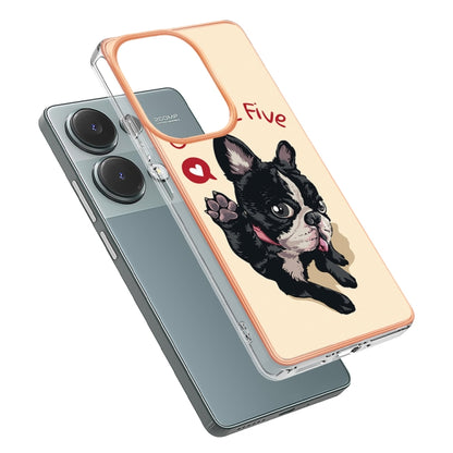 For Xiaomi Redmi Note 13 Pro 4G/Poco M6 Pro 4G Electroplating Marble Dual-side IMD Phone Case(Lucky Dog) - Note 13 Pro Cases by buy2fix | Online Shopping UK | buy2fix