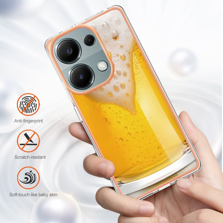 For Xiaomi Redmi Note 13 Pro 4G/Poco M6 Pro 4G Electroplating Marble Dual-side IMD Phone Case(Draft Beer) - Note 13 Pro Cases by buy2fix | Online Shopping UK | buy2fix