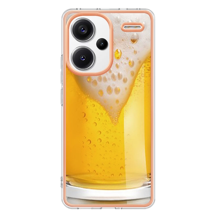 For Xiaomi Redmi Note 13 Pro+ 5G Electroplating Marble Dual-side IMD Phone Case(Draft Beer) - Note 13 Pro+ Cases by buy2fix | Online Shopping UK | buy2fix