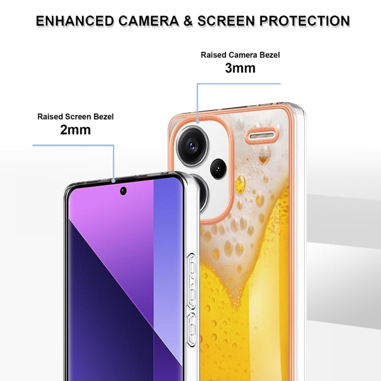 For Xiaomi Redmi Note 13 Pro+ 5G Electroplating Marble Dual-side IMD Phone Case(Draft Beer) - Note 13 Pro+ Cases by buy2fix | Online Shopping UK | buy2fix