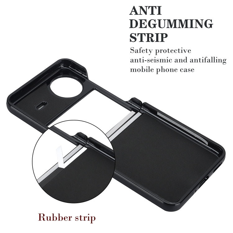 For vivo X Flip Rhombic Microfiber Folding Phone Case(Black) - vivo Cases by buy2fix | Online Shopping UK | buy2fix
