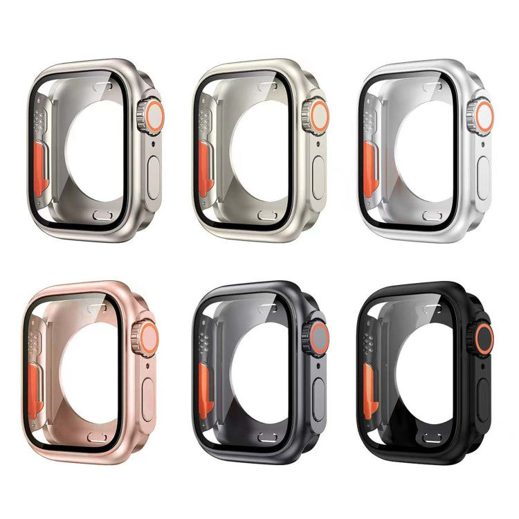 For Apple Watch Series 9 / 8 / 7 45mm Change to Ultra 49mm All-Inclusive Film Hybrid PC Watch Case(Silver) - Watch Cases by buy2fix | Online Shopping UK | buy2fix