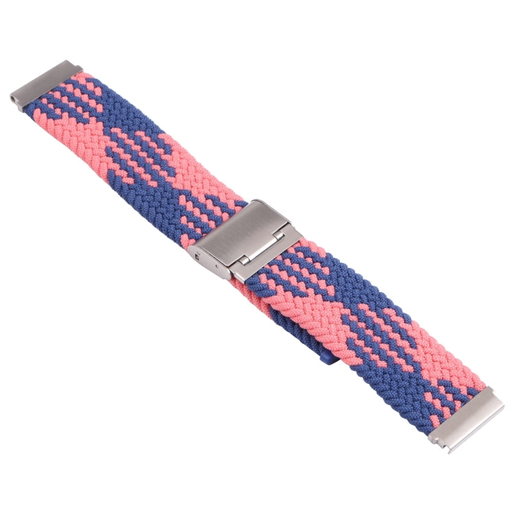 For Samsung Galaxy Watch 6 / 6 Classic Nylon Braided Metal Buckle Watch Band(Z Blue Pink) - Watch Bands by buy2fix | Online Shopping UK | buy2fix