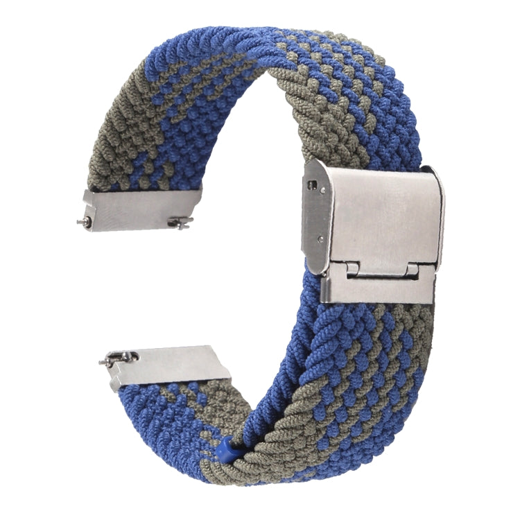 For Samsung Galaxy Watch 6 / 6 Classic Nylon Braided Metal Buckle Watch Band(Z Blue Green) - Watch Bands by buy2fix | Online Shopping UK | buy2fix