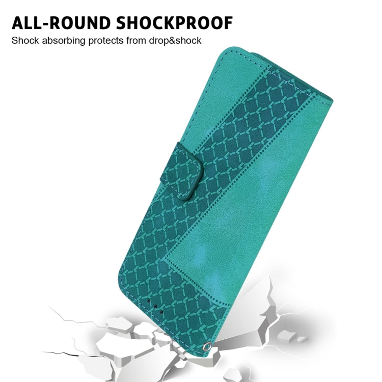 For Xiaomi Redmi Note 13 Pro+ 5G 7-shaped Embossed Leather Phone Case(Green) - Note 13 Pro+ Cases by buy2fix | Online Shopping UK | buy2fix