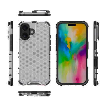 For iPhone 16 Honeycomb Shockproof Phone Case(White) - iPhone 16 Cases by buy2fix | Online Shopping UK | buy2fix