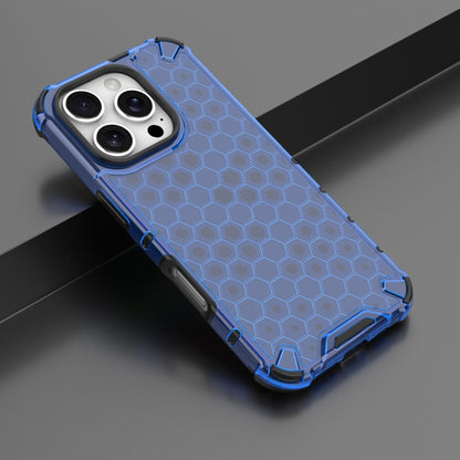 For iPhone 16 Pro Max Honeycomb Shockproof Phone Case(Blue) - iPhone 16 Pro Max Cases by buy2fix | Online Shopping UK | buy2fix